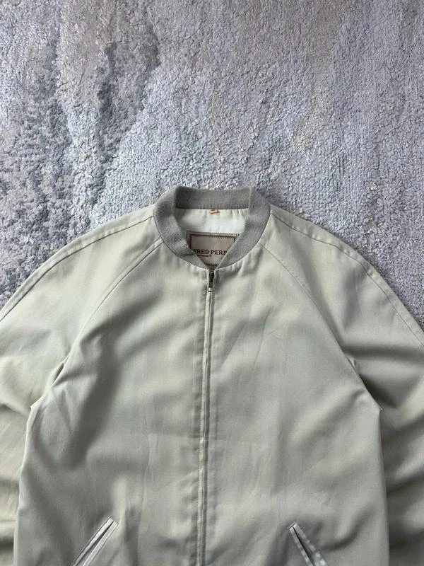 Chaqueta vintage de los 90 de Fred Perry Harrington Bege con cremallera, talla L – photo 6